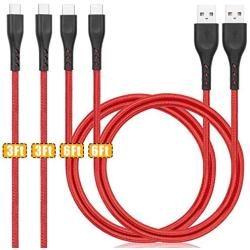 USB C Cable,4Pack(3ft / 6ft) 2 CyvenSmart 3A Faster Charger Cable Cord,Premium Nylon USB-C to USB-A Fast Charging Type C Cables Compatible for Samsung Galaxy S10 / S9 / S8 / Note 8,LG V20 / V30 / V40
