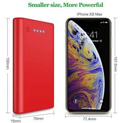 Portable Charger Power Bank【24800mAh】HETP High Capacity External Battery Pack with 4 LED Lights Ultra-Compact High-Speed Recharging Battery Charger for Smart Phone Android Phone Tablet and More - Red