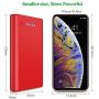 Portable Charger Power Bank【24800mAh】HETP High Capacity External Battery Pack with 4 LED Lights Ultra-Compact High-Speed Recharging Battery Charger for Smart Phone Android Phone Tablet and More - Red