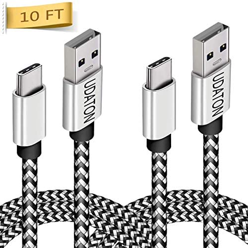 10FT USB Type C Cable Phone Tablet Fast Charging Cord Android Long Charger Compatible Samsung Galaxy A50/A20/S20/S10/S10e/S9/S8 Note 20/10/9,Tab A 10.1,Kindle Fire HD 10(9th Generation),Moto Z G7