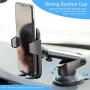 Upgraded Car Phone Mount KLKE Universal Phone Holder for Car Strong Suction Cup Dashboard Windshield Car Phone Holder with Quick Release Landscape Portrait Mode for iPhone Samsung Galaxy LG