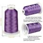 Simthread 42 Options Various Assorted Color Packs of Polyester Embroidery Machine Thread Huge Spool 5000M for All Embroidery Machines (Purple Series)