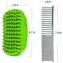 swelldom 2 Pack Dog Bath Brush & Dog Grooming Comb - Dog Deshedding Brush Gently Removes Loose Hair, Shampooing and Massaging Dogs, Cats for Short or Long Hair
