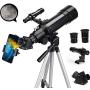 EastPole 70mm Telescope for Beginners and Kids, Refracter Travel Scope for Viewing Moon Stargazing Outdoor Activities, FMC Lens, BAK4 Prism, Tripod and 2019 New Smartphone Mount (MidnightBlack)