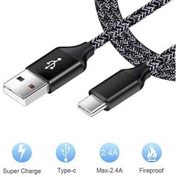 USB C Wall Charger, USB Charging Plug Charger Brick with Type C Cable Cell Phone C Charger Cord Compatible with Samsung Galaxy S10,S9,S8,A80,A70,OnePlus 7 Pro,7,6T,6,5T,Google Pixel 3a