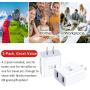 QC 3.0 Fast Wall Charger, Pofesun 2 Pack 30W Fast Charge 3.0 USB Wall Charger with Dual Ports Portable Power Adapter Compatible for iPhone 11 Pro Max Xs Max XR X 8 Plus,Samsung Galaxy-White,White