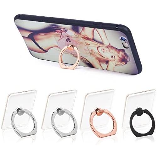 Libosa Cell Phone Ring Holder 360 Degree Rotation and 180 °Flip Transparent Finger Ring Stand Holder Kickstand Compatible with Most of Smartphones Tablet and Phone Case Sold by Libosa