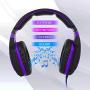 Anivia AH28 Gaming Headset Noise Isolating Over Ear Headphones with Mic, Volume Control, Bass Surround, Soft Memory Earmuffs for Xbox One PS4 PC Laptop Mac Phones Nintendo Switch Games-Black Purple