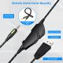 PC Gaming Headset, ELEGIANT ODDGOD Over Ear Computer Headphones with Mic, LED Lights Bass Stereo Surround Sound Volume Control, Compatible with PS4 Xbox One Pro PC Nintendo Switch Smartphone Laptop