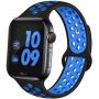 EXCHAR Sport Band Compatible with Apple Watch Band 40mm Series 5/4 Breathable Soft Silicone Replacement Wristband Women and Men for iWatch 38mm Series 3/2/1 Nike+ All Various Styles S/M Black Bule