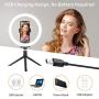 Ring Light with Stand, GPED 10.2" Dimmable LED Desk Makeup Beauty RingLight with Phone Holder for iPhone/Android/YouTube Video/Live Stream/Photography, 3 Light Modes & 10 Brightness Level