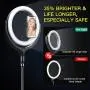 12 Selfie Ring Light with 15.8Stand - Ring Light 3 Modes 10 Brightness, Remote Selfie Light with 3 Phone Holder for YouTube, Tiktok, Live Stream, Makeup, Vlogging -Touch Switch