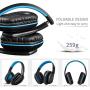 DUSANER Computer Accessories Gaming Headset - Bluetooth Stereo Over-Ear Wireless Headphones with Mic Foldable for Mobile Phones/Tablets/Laptops/PS4/Xbox One Game Accessories (Color : Blue)