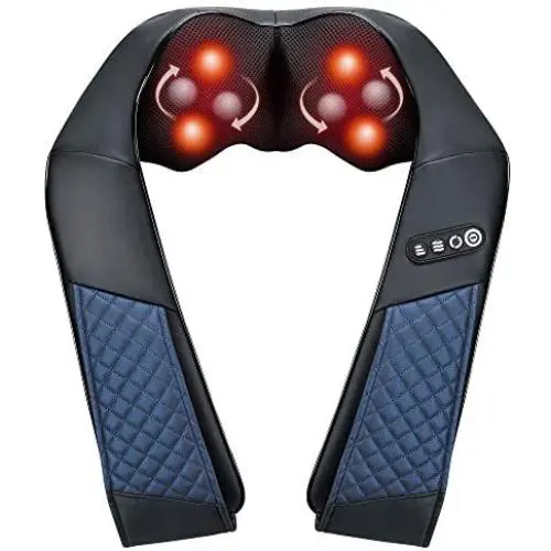 EAshuhe Neck and Shoulder Massager with Heat - Shiatsu Back Massage Pillow with 3D Deep Tissue Kneading for Foot, Legs, Body Muscle Pain Relief - Use at Home, Office & Car