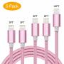 SHARLLEN Phone Cable 5Pack [3/3/6/6/10FT] Nylon Braided USB Charging & Syncing Extra Long Cord Compatible iPhone X/8/8 Plus/7/7 Plus/6s/6s Plus/SE/iPad iPod Nano (Rose Gold)…