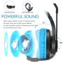 Greatever Stereo Gaming Headset for PS4 Xbox One, Professional 3.5mm Bass Over-Ear Headphones with Mic,Volume Control for Laptop, PC, Mac, iPad, Computer, Smartphones, Blue