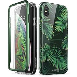 i-Blason Cosmo Series Designed for iPhone Xs Max Case 2018 Release, Full-Body Bumper Case with Built-in Screen Protector, Green