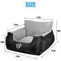 Dog Car Seat,Puppy Booster Seat Dog Travel Car Carrier Bed with Storage Pocket and Clip-on Safety Leash Removable Washable Cover for Small Dog