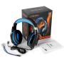 KOTION EACH G1200 Gaming Headset for PS4, Professional 3.5mm PC Stereo Headphones with Mic, Comfortable Bass Headband with Integrated Microphone for PS4 PC Computer Laptop Smartphones (Blue)