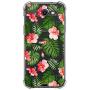 Girly Case for Samsung Galaxy J7 Perx, J7 Prime, J7 Sky Pro, J7 V, Galaxy J7 2017 Clear with Palm Flowers Design Shockproof Bumper Protective Cell Phone Cases for Girls N Women Soft Floral Cover