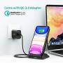 CHOETECH Wireless Charger, Qi-Certified 10W Max Fast Wireless Charging Stand (with AC Adapter) Compatible iPhone SE2020/11/11 Pro Max/XS Max/XR/XS/X/8 Plus, Galaxy Note 10/S20/S20+/S10/S10 Plus/S10E