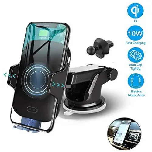 Wireless Car Charger Mount, wejie Auto Clamping 10W 7.5W Qi Fast Charging Car Phone Mount, Air Vent Windshield Dashboard Phone Holder Compatible for iPhone Xs/Max/X/XR/8/8 Plus, Samsung Note 9 (Black) Wireless Car Charger Mount, wejie Auto Clamping 10W 7.5W Qi Fast Charging Car Phone Mount, Air Vent Windshield Dashboard Phone Holder Compatible for iPhone Xs/Max/X/XR/8/8 Plus, Samsung Note 9 (Black)