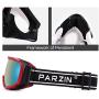 PARZIN Outdoor Sport Snow Goggles with Polarized Lens Windproof and UV Protective Safety Eyewear for Sunny Skiing,Motorcycle Cycling,Snowboarding,PZS641