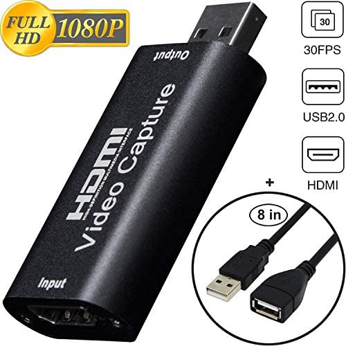 BlueAVS Audio Video Capture Cards HDMI to USB 1080p USB2.0 Record via DSLR Camcorder Action Cam