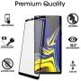 amFilm Glass Screen Protector for Samsung Galaxy Note 9, Full Screen Coverage Screen Protector, 3D Curved Tempered Glass, Dot Matrix with Easy Installation Tray (Black)