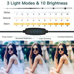 YICOE Selfie Ring Light 10" LED Ring Light with Tripod Stand & Phone Holder Dimmable Desktop Ringlight 3 Colors 10 Brightness Remote Control for Phone Photography Makeup YouTube Video Live Streaming