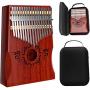 Kalimba Thumb Piano - 17 Keys Portable Thumb Piano, Perfect Gift for Kids and Adult Beginners, Finger Piano Made with African Wood, with Study Instruction, Tune Hammer and Durable Carrying Case