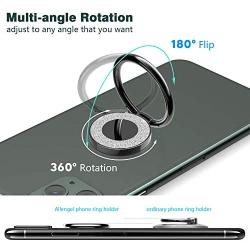 Allengel Bling Phone Ring Holder Metal for Strongly Magnetic Car Mount Compatible with iPhone, Samsung, LG, Sony, HTC - Black