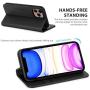 SHIELDON iPhone 11 Pro Max Case, Genuine Leather Auto Sleep Wake Wallet Case Flip Magnetic Cover RFID Blocking Card Slots Kickstand Shockproof Case Compatible with iPhone 11 Pro Max (6.5-inch) - Black