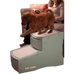 Pet Gear Easy Step II Pet Stairs, 2 Step for Cats/Dogs up to 150 Pounds, Portable, Removable Washable Carpet Tread