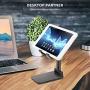 Desk Phone Stand,Height Increasing,Cell Phone Stand, Foldable Tablet Stand, Adjustable Phone Stand Desktop Phone Holder Cradle Dock Compatible with All Mobile Phones,Tablets (7-10") (Black)