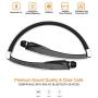 Foldable Bluetooth Headset, Beartwo Lightweight Retractable Bluetooth Headphones for Sports&Exercise, Noise Cancelling Stereo Neckband Wireless Headset (with carry case)