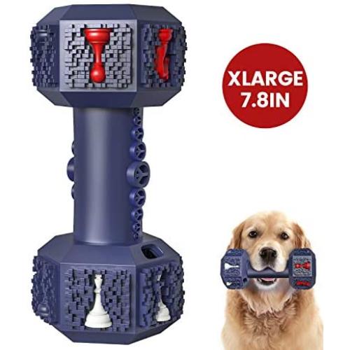 IOKHEIRA Dog Chew Toys for Aggressive Chewers Indestructible Dog Toys Non-Toxic Tough Natural Rubber Dumbbell Toy for Medium Large Dogs