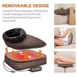 Snailax 3-in-1 Foot Warmer & Back Massager and Foot Massager with Heat, Vibration Massage with 2 Settings of Heating Pads, Feet Massage Machine for Foot,Leg,Back Pain Relief