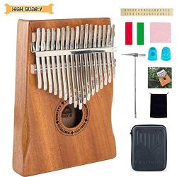 EastRock Kalimba 17 Keys Thumb Piano,with Hand-Rest Curve Design and EVA High-Performance Protective Box,Easy Learn Portable Musical Instrument Gifts for Kids Adult Beginners （Mahogany）