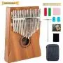 EastRock Kalimba 17 Keys Thumb Piano,with Hand-Rest Curve Design and EVA High-Performance Protective Box,Easy Learn Portable Musical Instrument Gifts for Kids Adult Beginners （Mahogany）