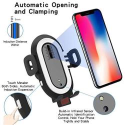 Wireless Car Charger CD Phone Mount, CD Slot Charging Holder Auto Clamping CD Player Phone Mount Air Vent Compatible with iPhone 11 Pro XS Max XR X 8 Galaxy S10 Plus S9 S8 S7 S6 Note 10 9 8