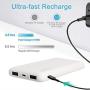 Portable Charger Power Bank 10000mAh - External Battery Pack with Dual USB Ports and USB-C Input, Compact High-Speed Charging Backup Phone Charger, Compatible for iPhone, Samsung, iPad, etc.