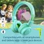 POWMEE M2 Kids Headphones Wired Headphone for Kids,Foldable Adjustable Stereo Tangle-Free,3.5MM Jack Wire Cord On-Ear Headphone for Children/Teens/Girls/School/Kindle/Airplane/Plane/ (Mint Green)