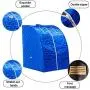 KUPPET 2020s Newest Portable Folding Steam Sauna-2L One Person Home Sauna Spa for Full Body Slimming Loss Weight w/Chair, Remote Control, Steam Pot, Foot Rest, Mat (Blue)… KUPPET 2020s Newest Portable Folding Steam Sauna-2L One Person Home Sauna Spa for Full Body Slimming Loss Weight w/Chair, Remote Control, Steam Pot, Foot Rest, Mat (Blue)…