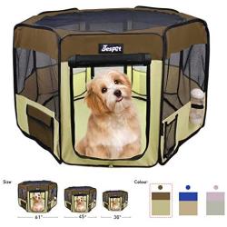 JESPET Pet Dog Playpens 36", 45" & 61" Portable Soft Dog Exercise Pen Kennel with Carry Bag for Puppy Cats Kittens Rabbits, Indoor/Outdoor Use