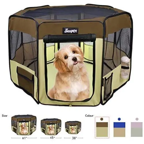 JESPET Pet Dog Playpens 36&quot, 45&quot & 61&quot Portable Soft Dog Exercise Pen Kennel with Carry Bag for Puppy Cats Kittens Rabbits, Indoor/Outdoor Use