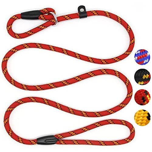 Coolrunner Durable Dog Slip Rope Leash, 5 FT Dog Training Leash, Strong Slip Lead, Standard Adjustable Pet Slipknot Nylon Leash for Small Medium Dogs(10-80 lb)