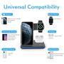 Vcloo Wireless Charger, 3 in 1 Wireless Charging Station Compatible with AirPods Pro Apple Watch, Fast Wireless Charger Dock for iPhone 11 Pro Max/X/XS/XR/8Plus (Not Included QC 3.0 Adapter)