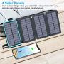 Tranmix Solar Charger 25000mAh Power Bank with 4 Solar Panels Waterproof Battery Pack Phone Charger with Flashlight for iPhone, Samsung and Tablets