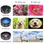Selvim Phone Camera Lens Phone Lens Kit 4 in 1, 22X Telephoto Lens, 235° Fisheye Lens, 0.62X Wide Angle Lens, 25X Macro Lens, Compatible with iPhone 10 8 7 6 6s Plus X XS XR Samsung - Black